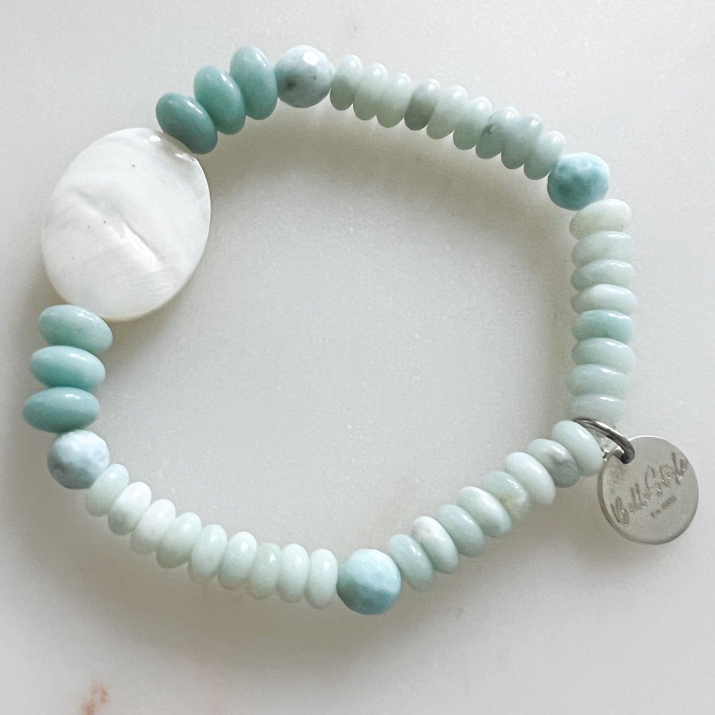 Larimar Mother of Pearl Bracelet - BelleStyle