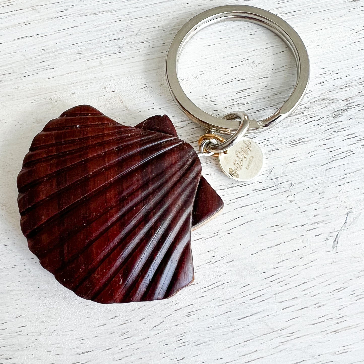 Bali Shell Wood Keychain