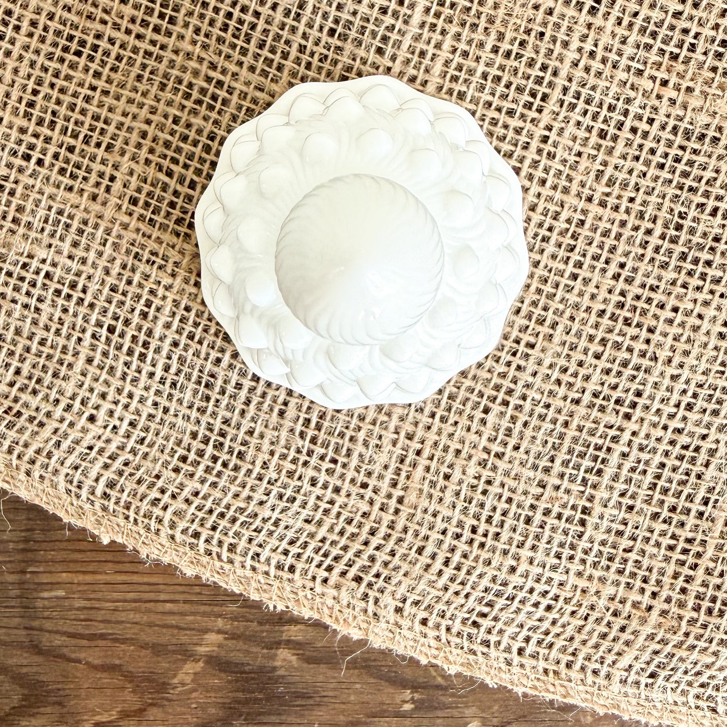 Dot Vintage Milk Glass White Dinner Bell