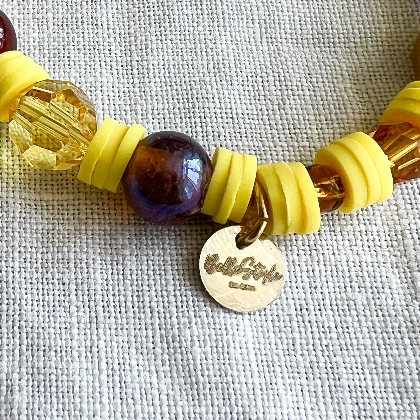 INSPIRE Gold White Letter Semi Precious Stone FWP 925 Friendship Bracelet