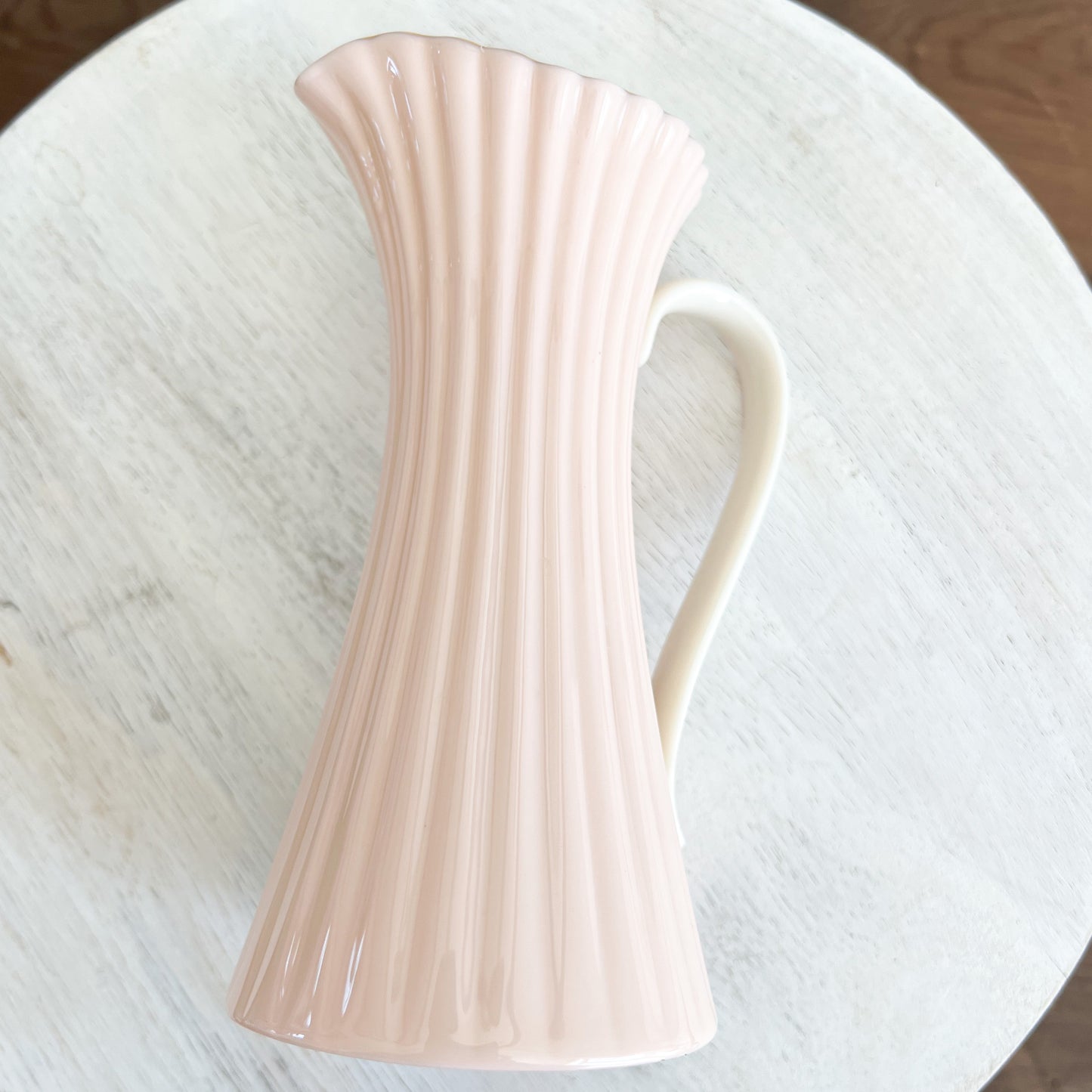 Betty Pastel Pink Scalloped Vintage Lenox Milk Pitcher with Handle