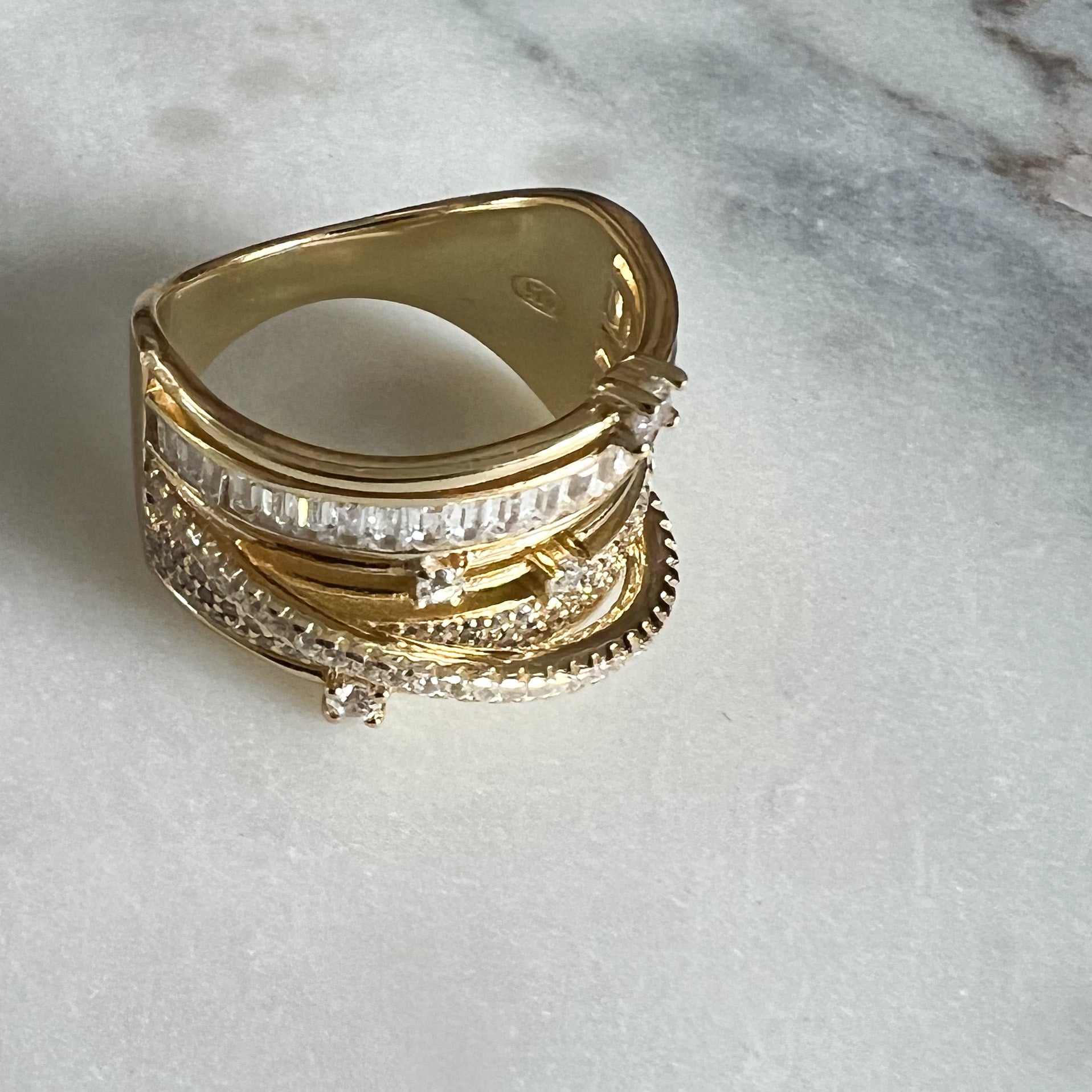 Galaxy Gold Sterling Silver 925 Ring Size 7 - BelleStyle