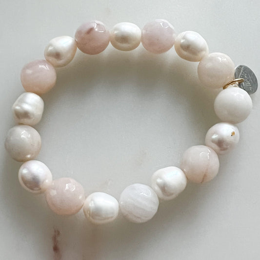 Capri Crystal Quartz Freshwater Pearl Bracelet - BelleStyle