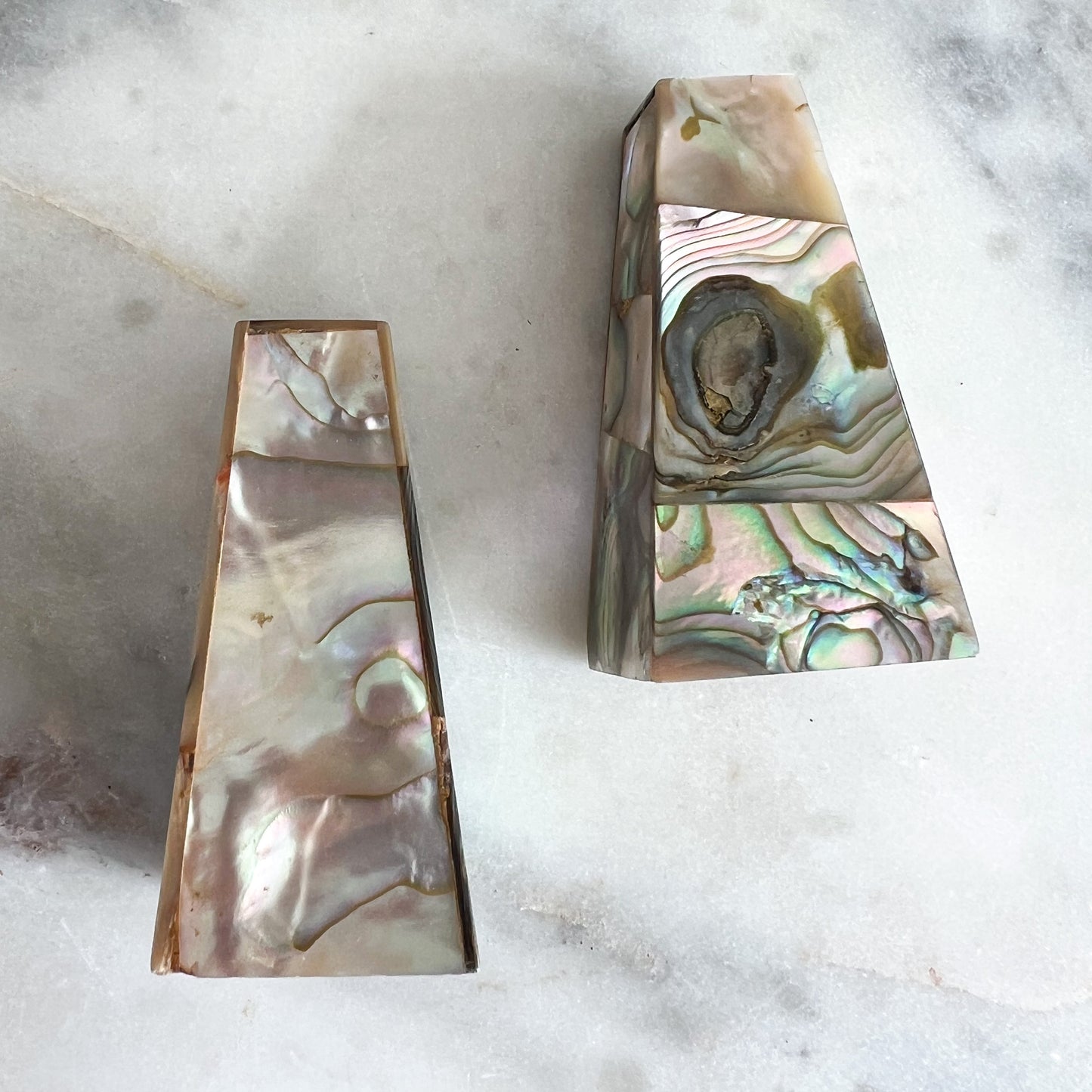 Vintage Abalone Shell Salt Pepper Shakers