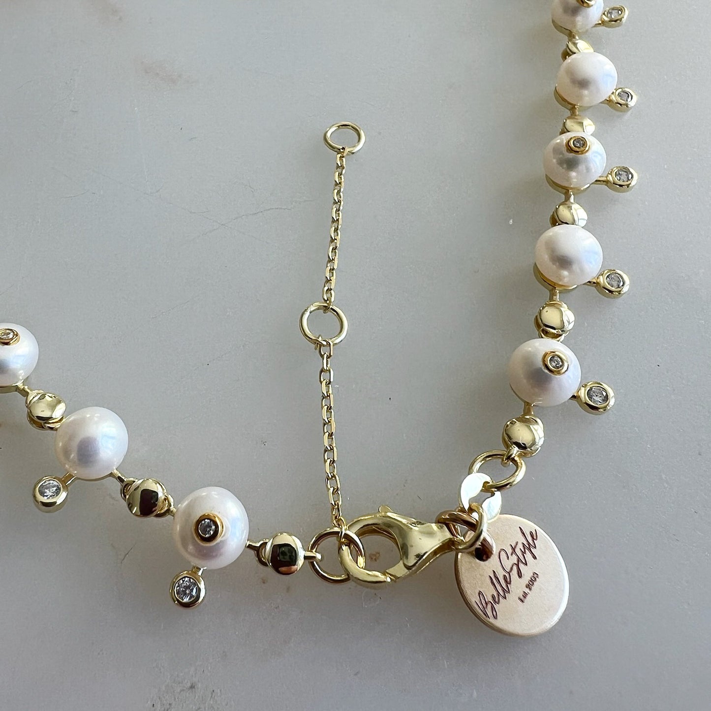 Victoria Freshwater Pearl Crystal Necklace - BelleStyle