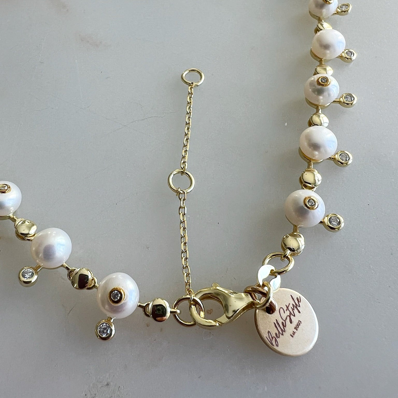 Victoria Freshwater Pearl Crystal Necklace - BelleStyle