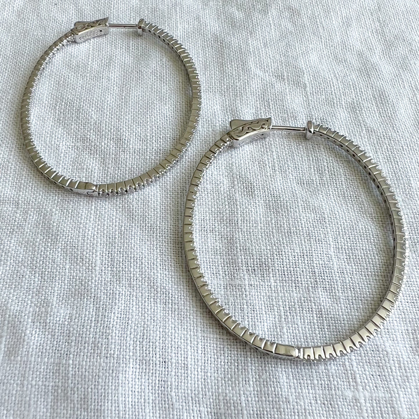 Taylor Oval 925 Crystal Hoop Earrings - BelleStyle