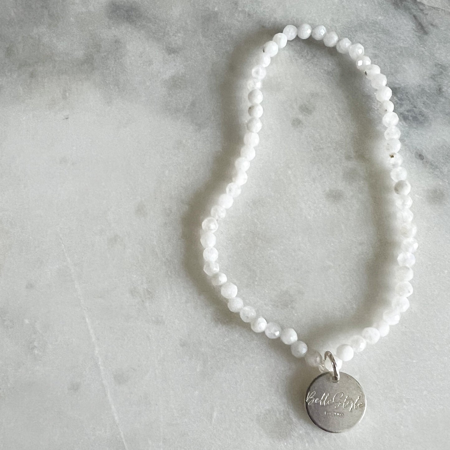 Micro White Jade Logo Bracelet - BelleStyle