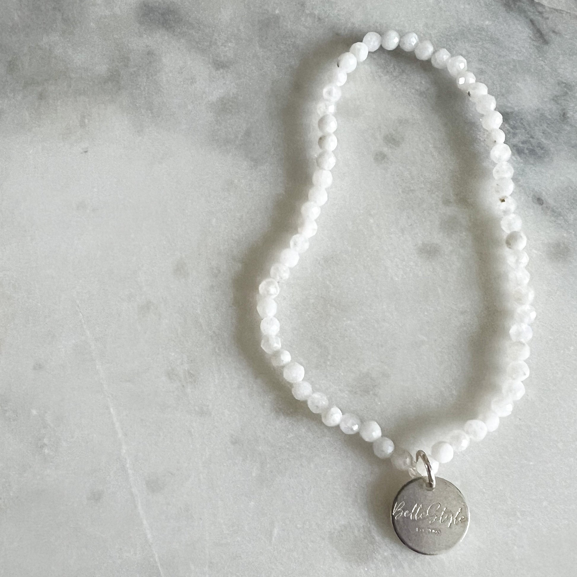 Micro White Jade Logo Bracelet - BelleStyle