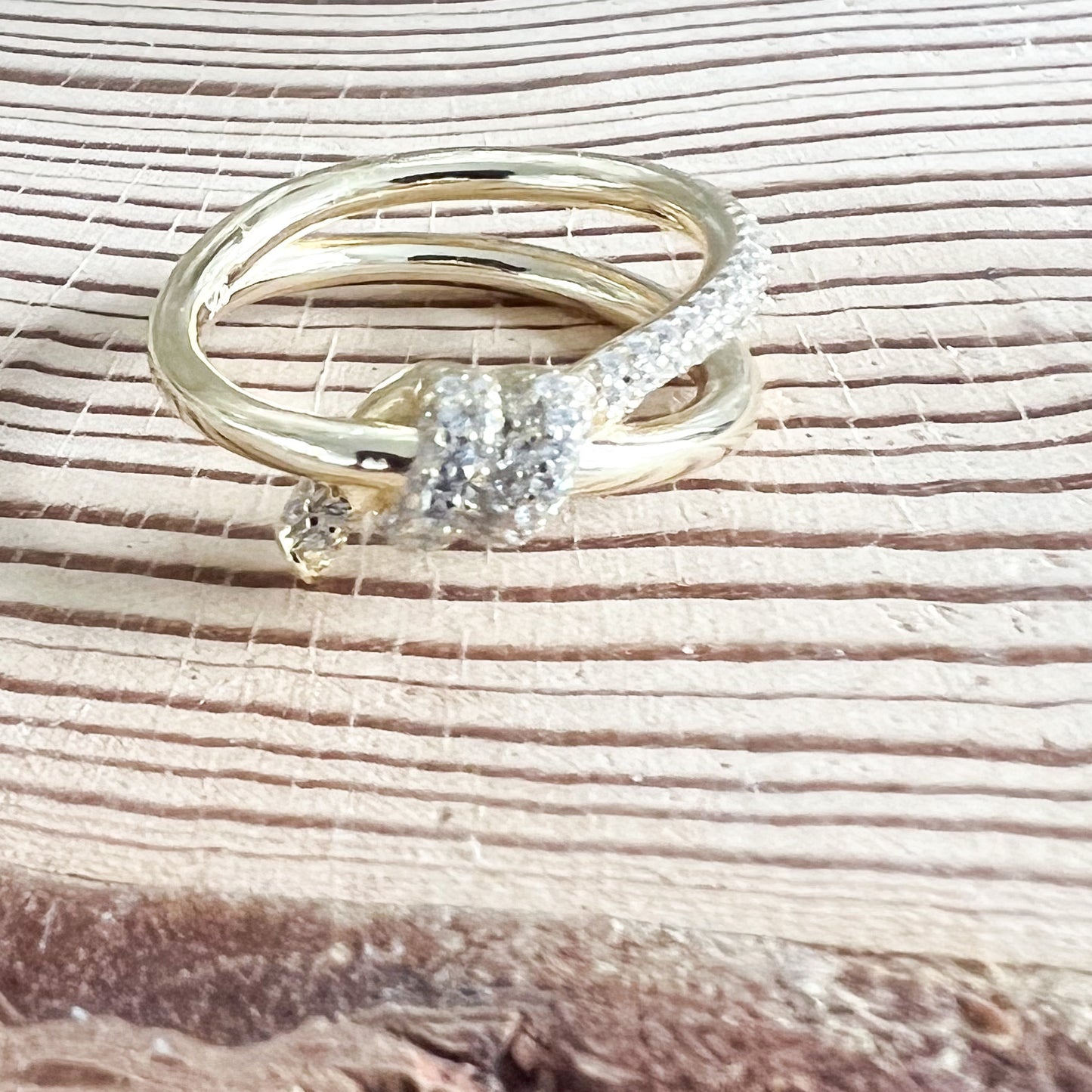 Knot Gold Sterling Silver 925 Ring Size 7