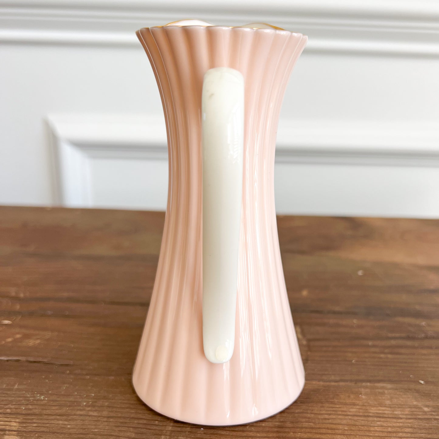 Betty Pastel Pink Scalloped Vintage Lenox Milk Pitcher with Handle