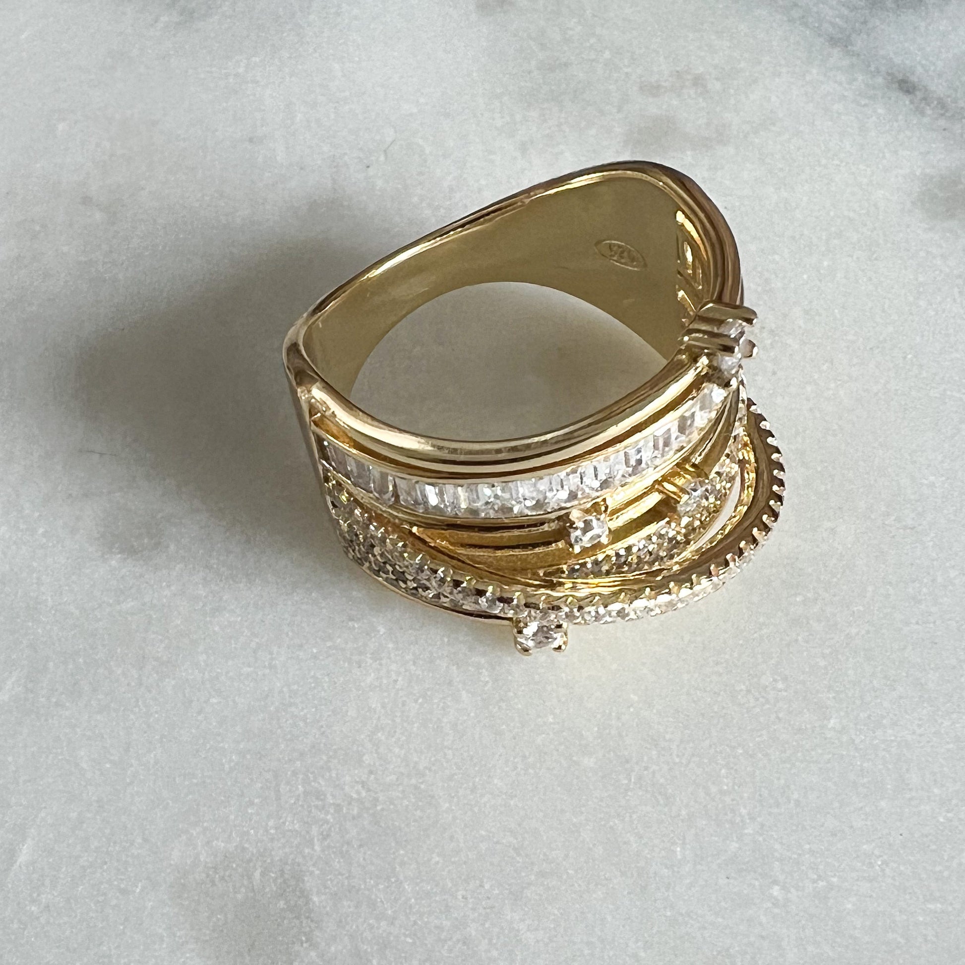 Galaxy Gold Sterling Silver 925 Ring Size 7 - BelleStyle