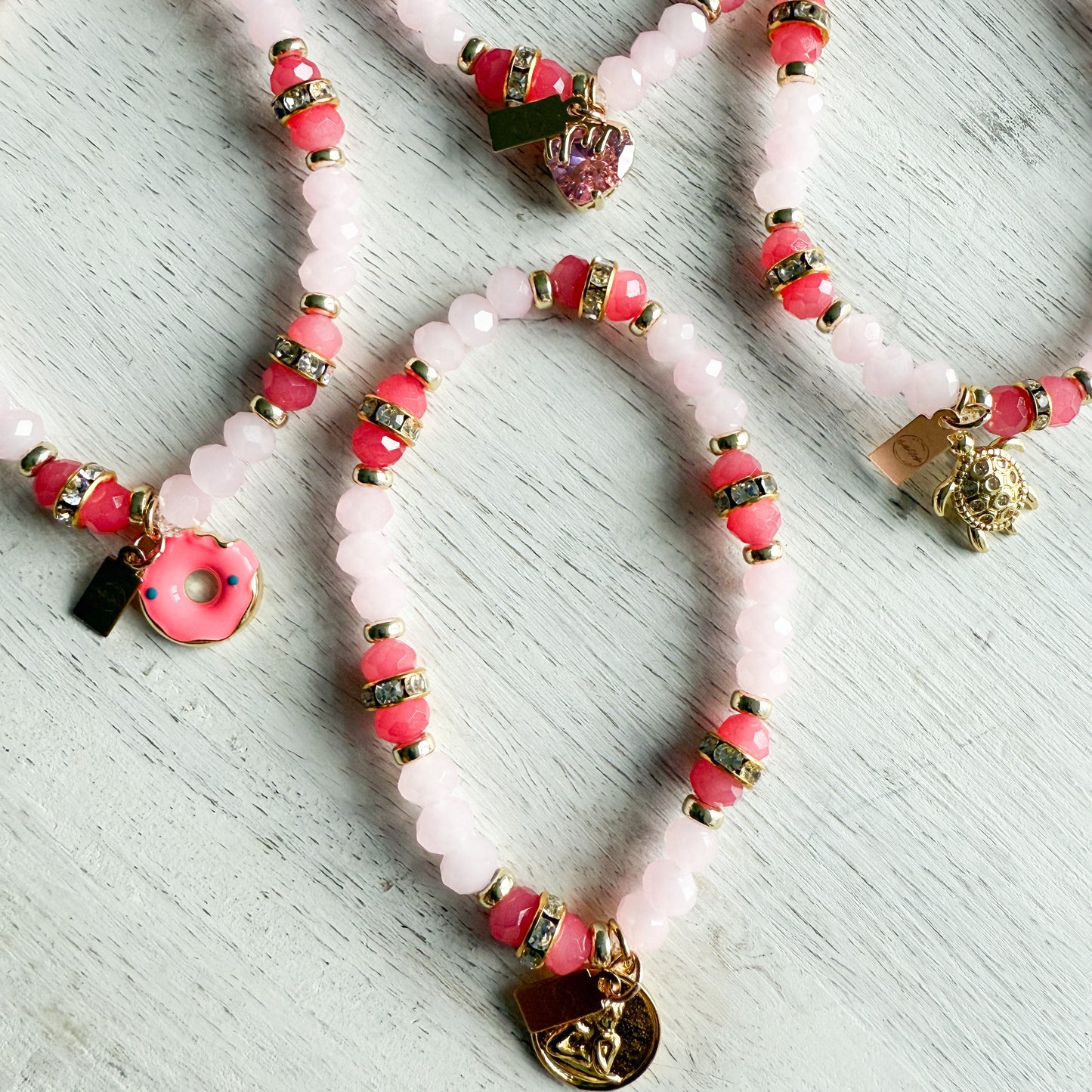 Drippy Angelface Rose Quartz 14KTGF Bracelet