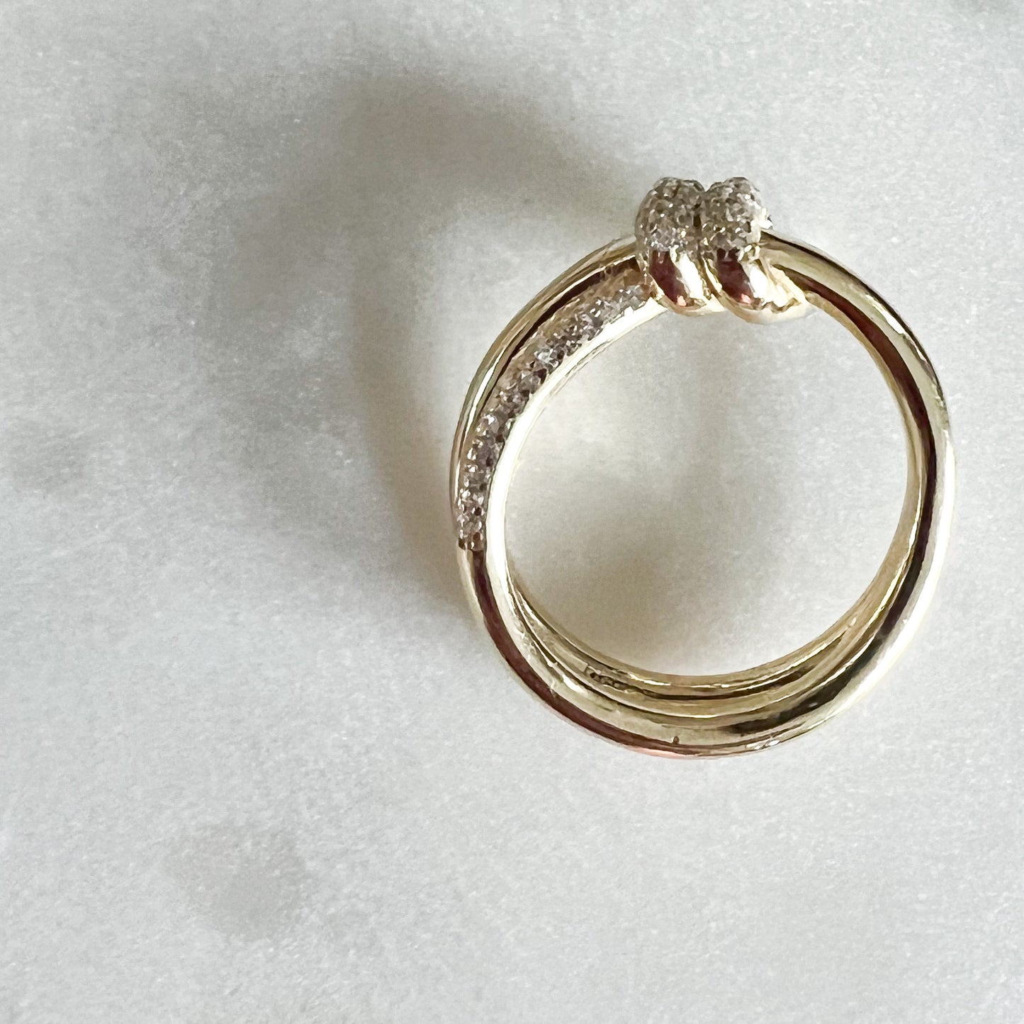 Knot Gold Sterling Silver 925 Ring Size 7