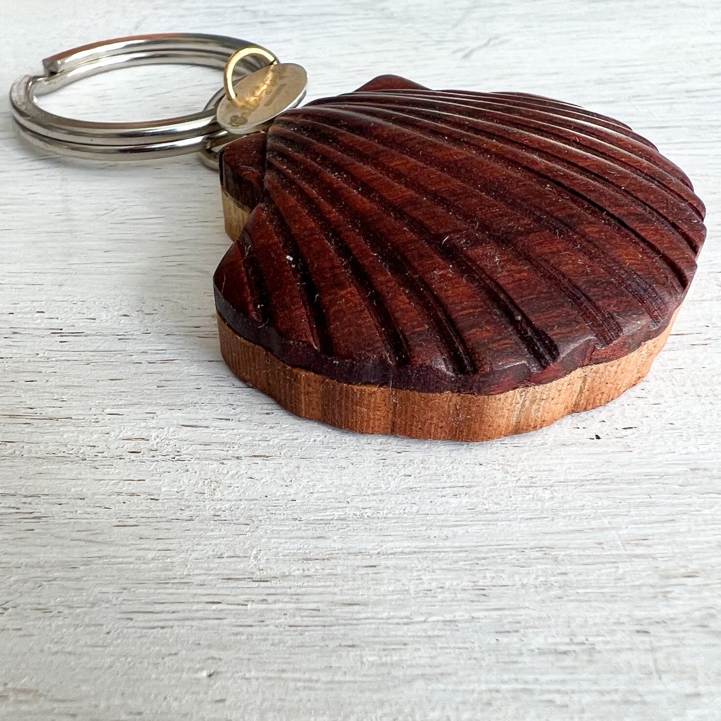 Bali Shell Wood Keychain