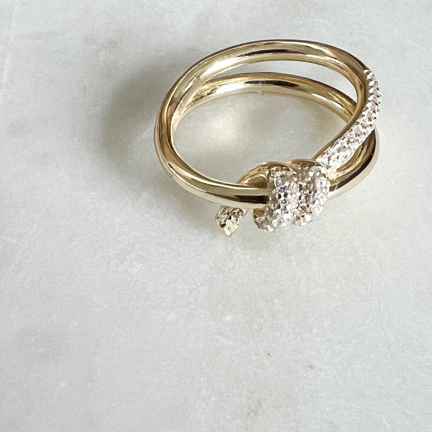 Knot Gold Sterling Silver 925 Ring Size 7