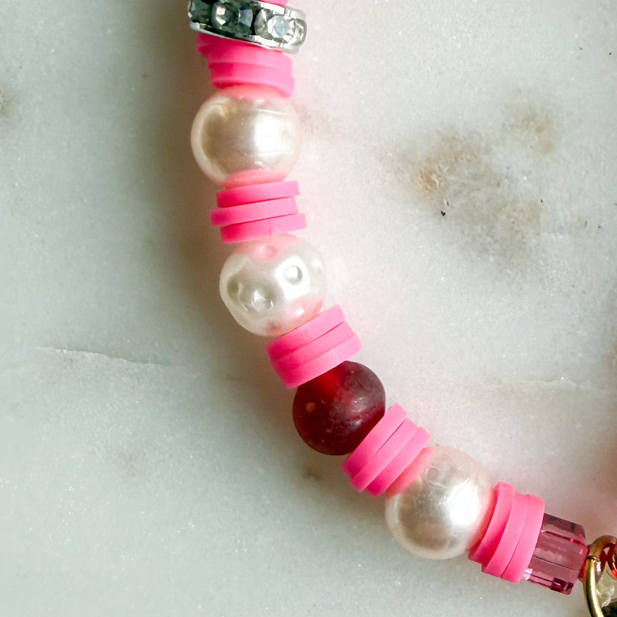 Strawberry Girl’s Freshwater Pearl Semi-Precious Stone Bracelet