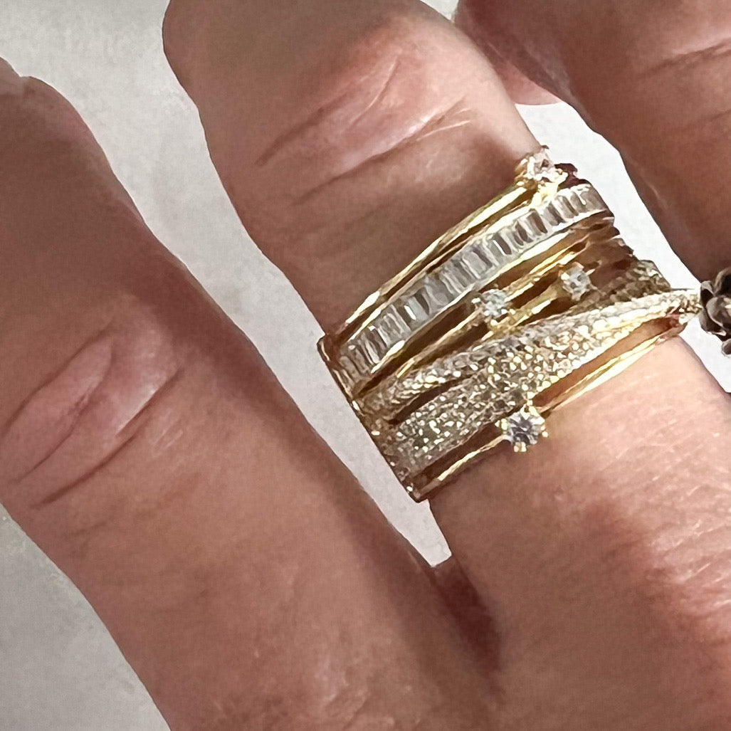 Galaxy Gold Sterling Silver 925 Ring Size 7 - BelleStyle