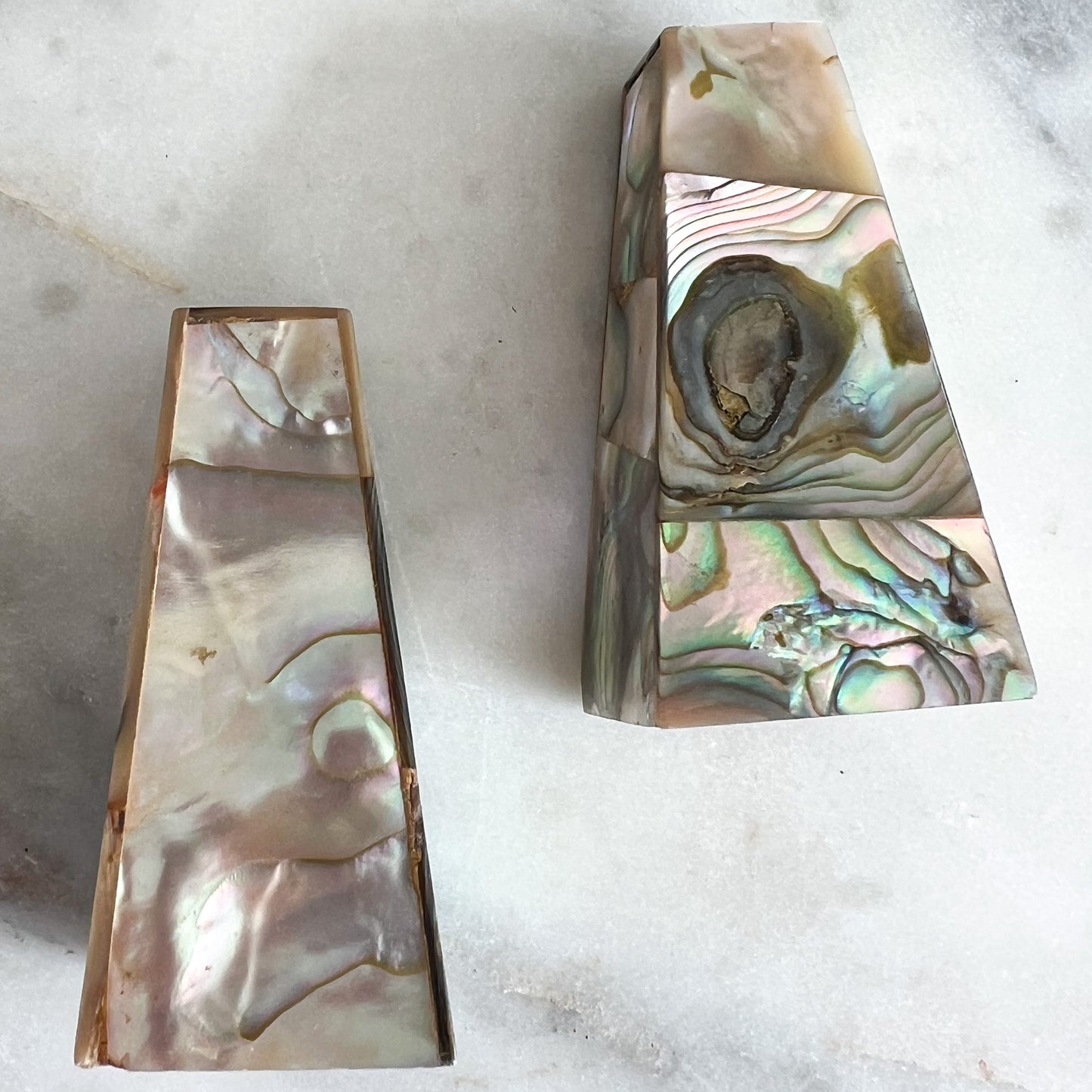Vintage Abalone Shell Salt Pepper Shakers