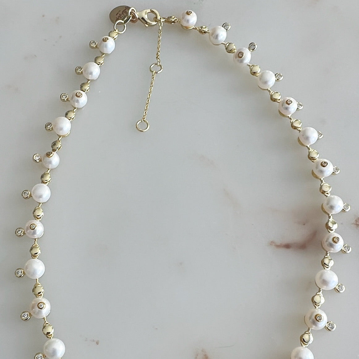 Victoria Freshwater Pearl Crystal Necklace - BelleStyle
