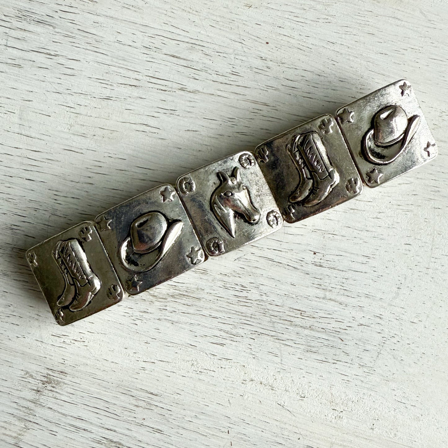 Cowgirl Vintage Country Stretch Silver Bracelet