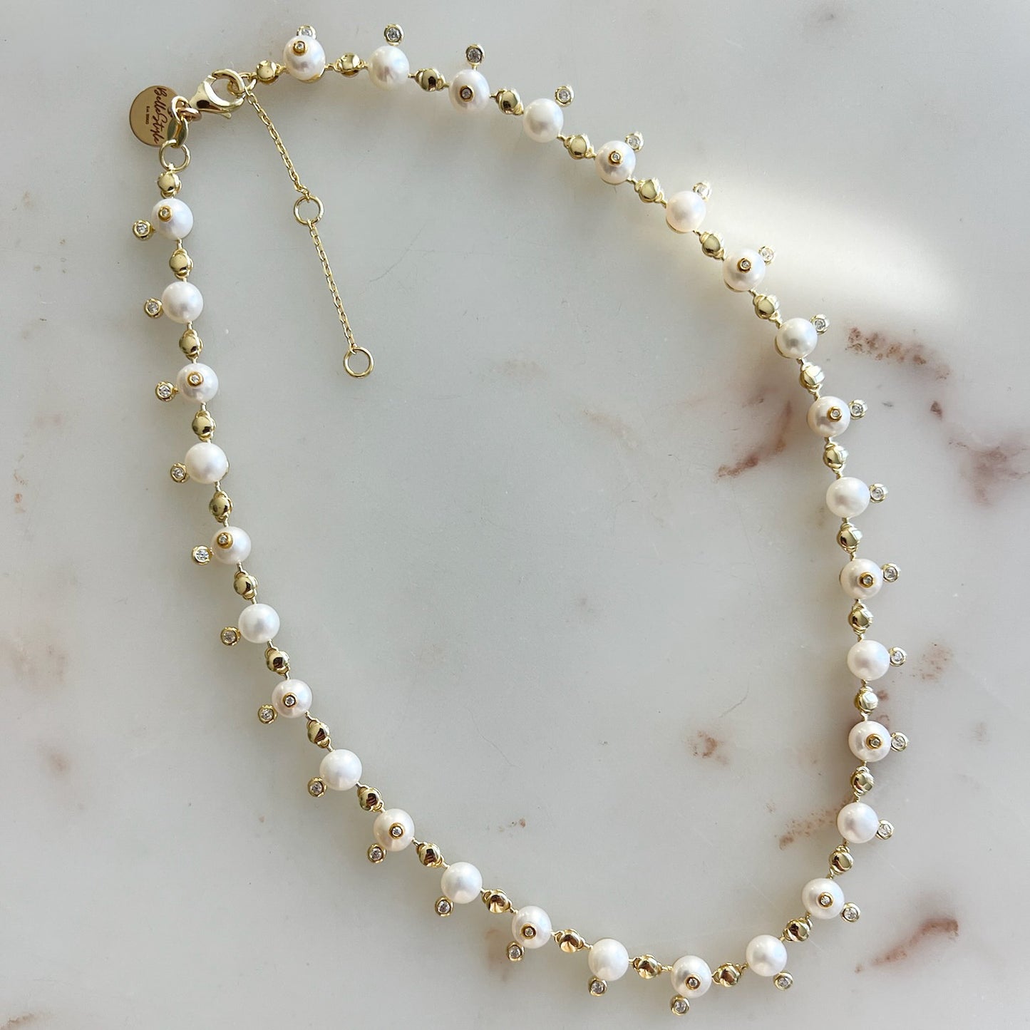 Victoria Freshwater Pearl Crystal Necklace - BelleStyle