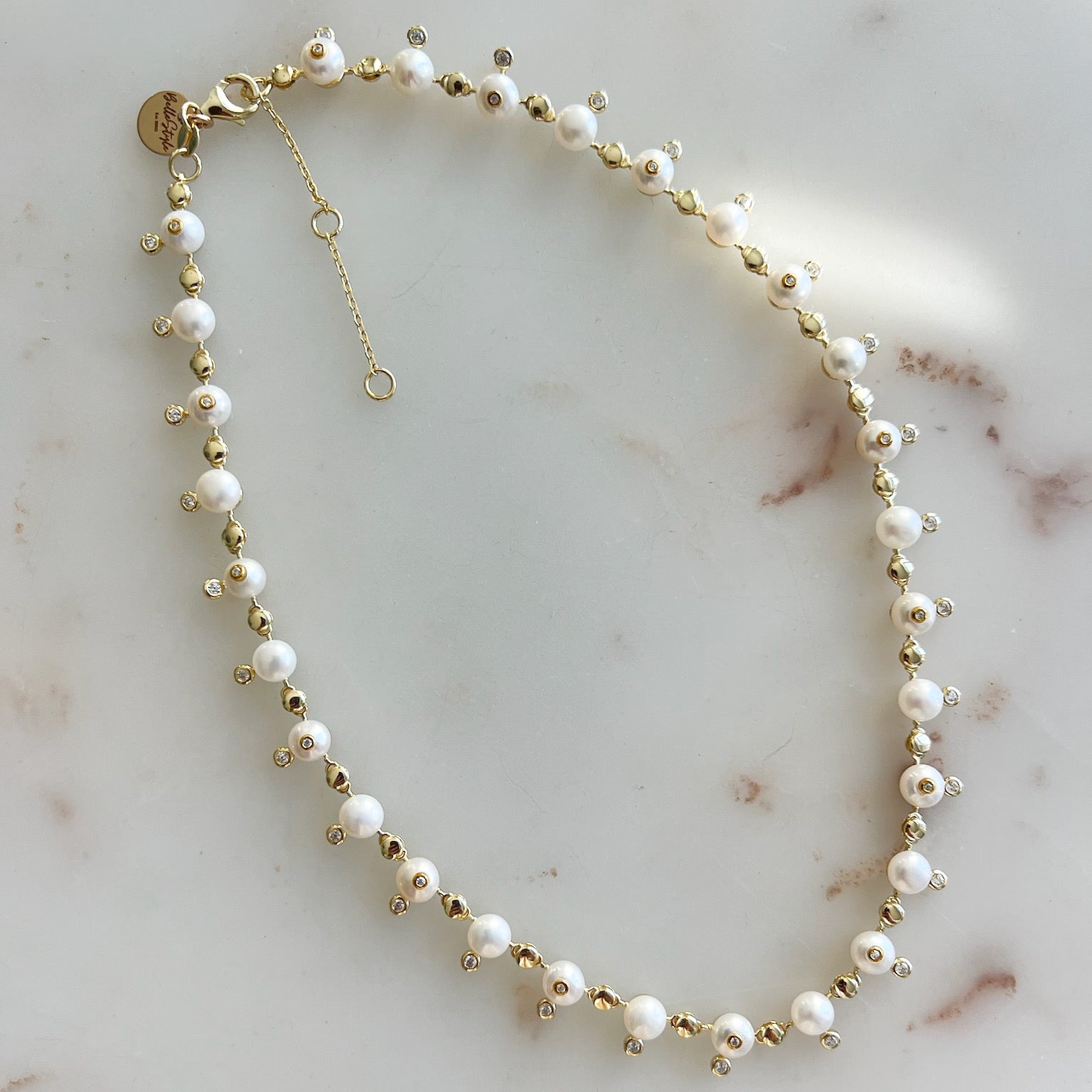 Victoria Freshwater Pearl Crystal Necklace - BelleStyle