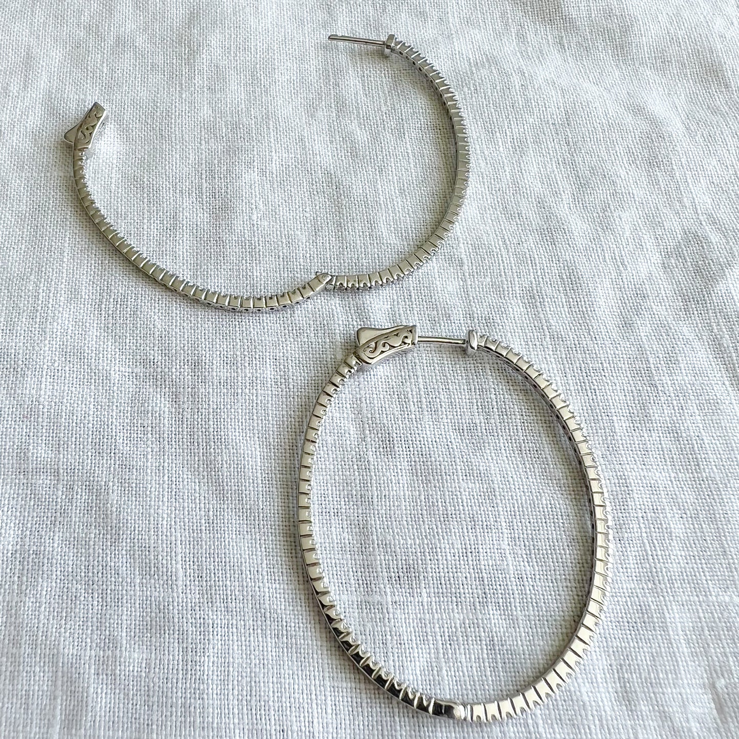 Taylor Oval 925 Crystal Hoop Earrings - BelleStyle