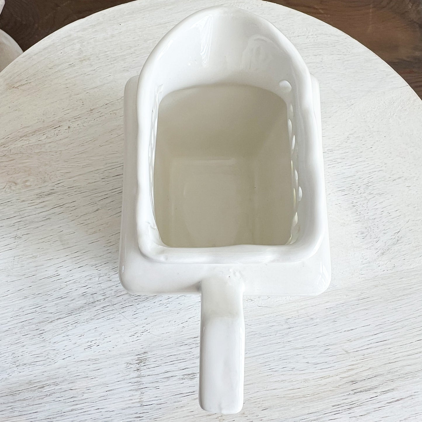 Brass Bee White Ceramic Vintage Milk Pitcher