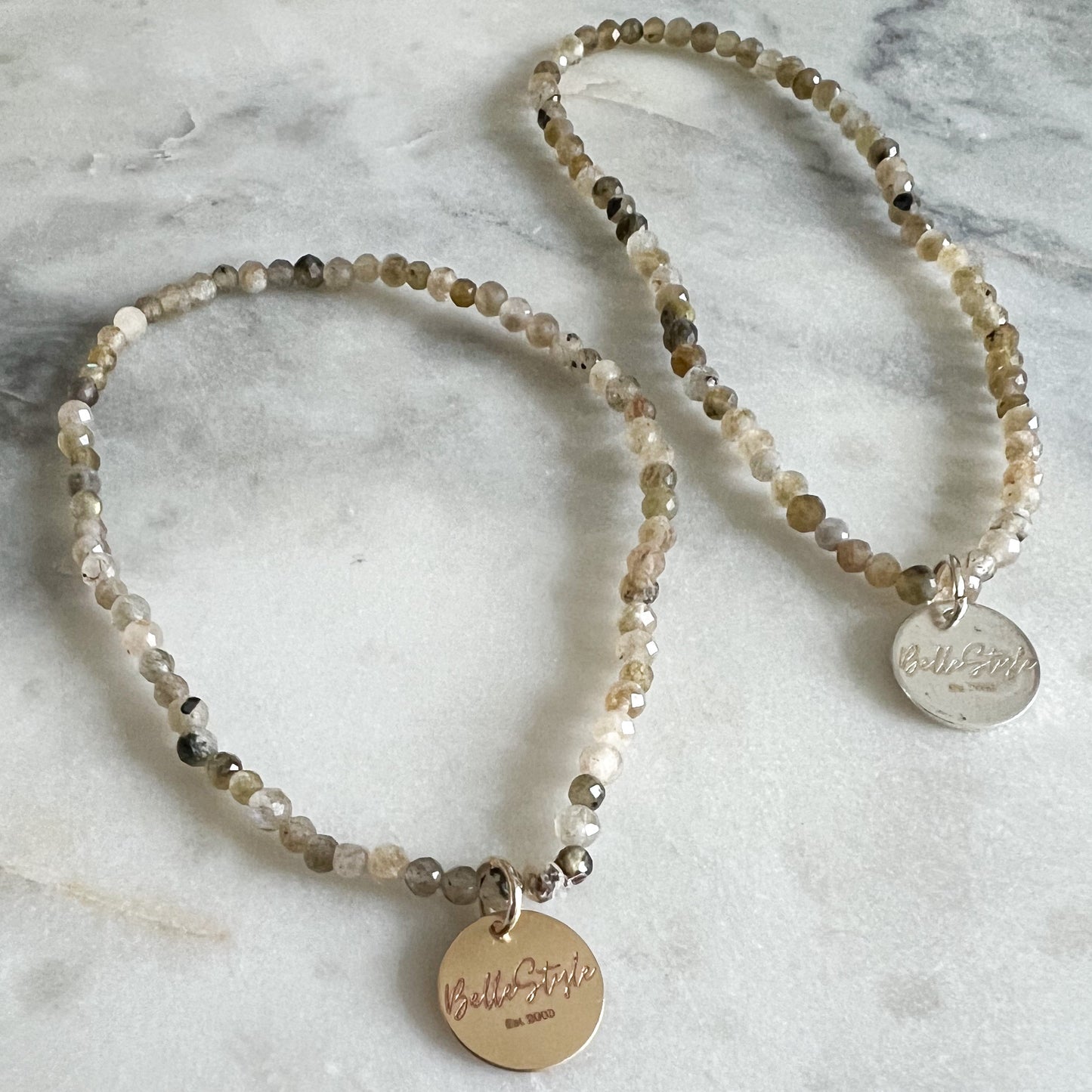 Micro Labradorite Logo Bracelet