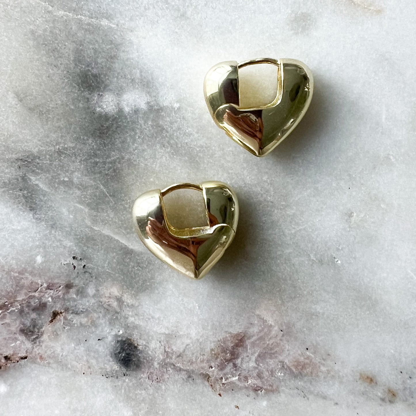 Puff Heart 925 Sterling Silver Earrings