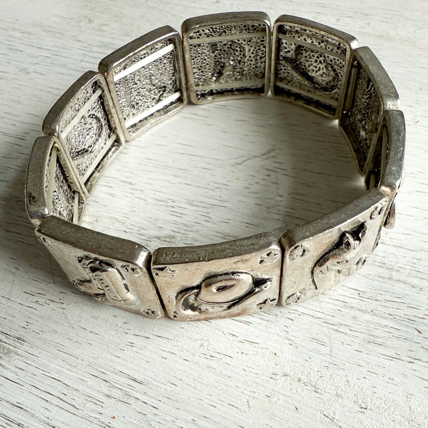 Cowgirl Vintage Country Stretch Silver Bracelet
