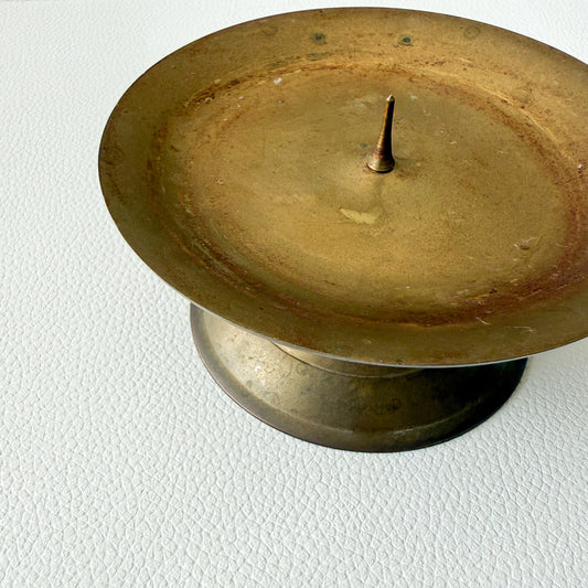 Sofia Vintage Patina Brass Candle Holder Base - BelleStyle