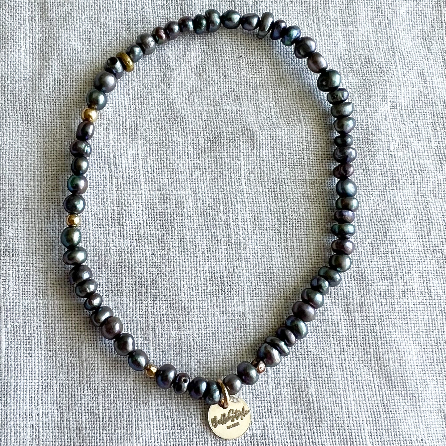 Mini Black Freshwater Pearl Bracelet - BelleStyle