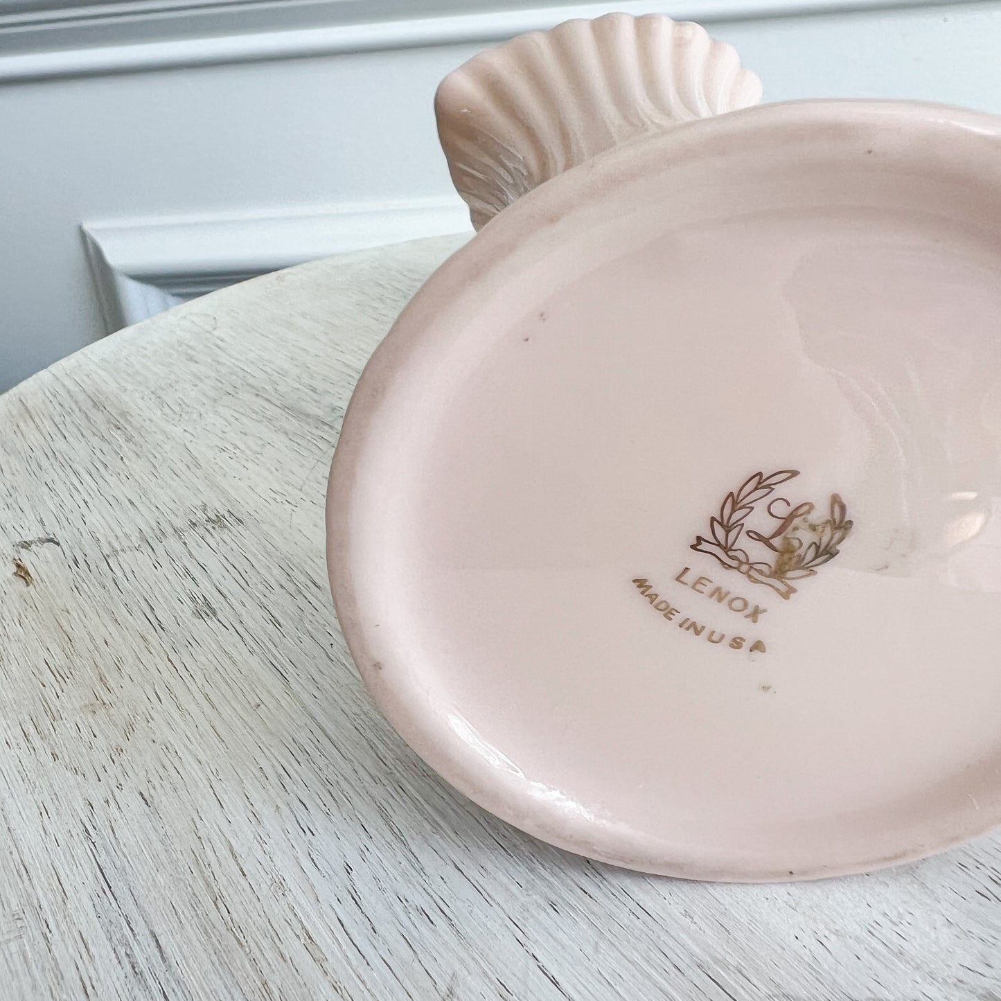 Betty Pastel Pink Scalloped Vintage Lenox Milk Pitcher with Handle