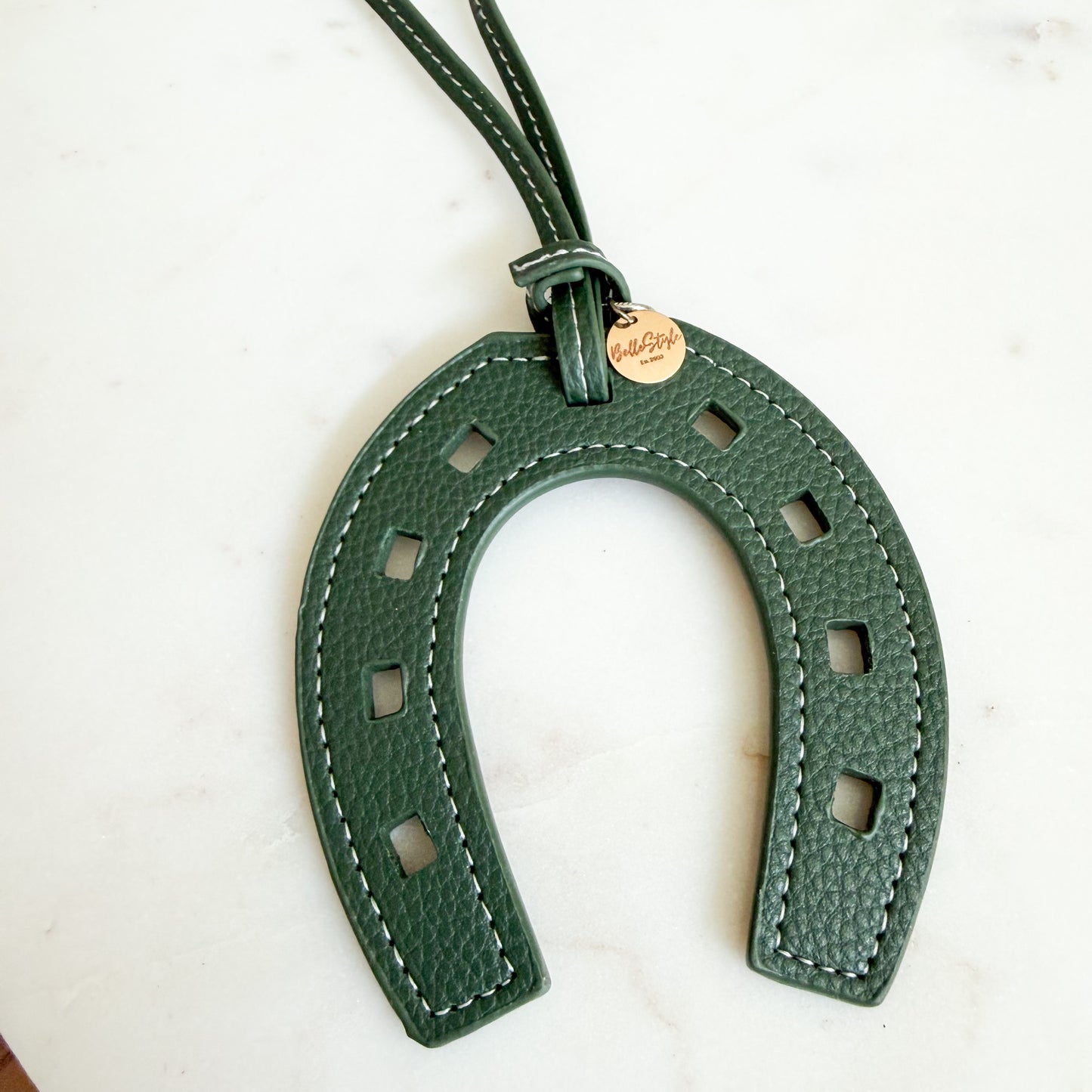 Horseshoe Faux Leather Purse Bag Charm