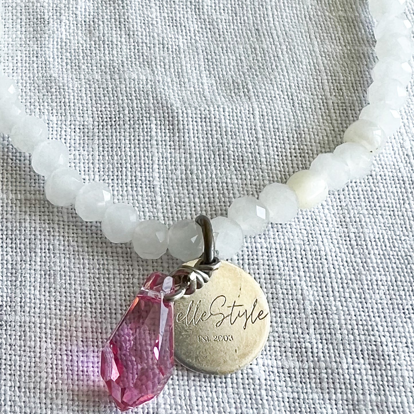 Pink Swarovski Teardrop Crystal Quartz Bracelet - BelleStyle