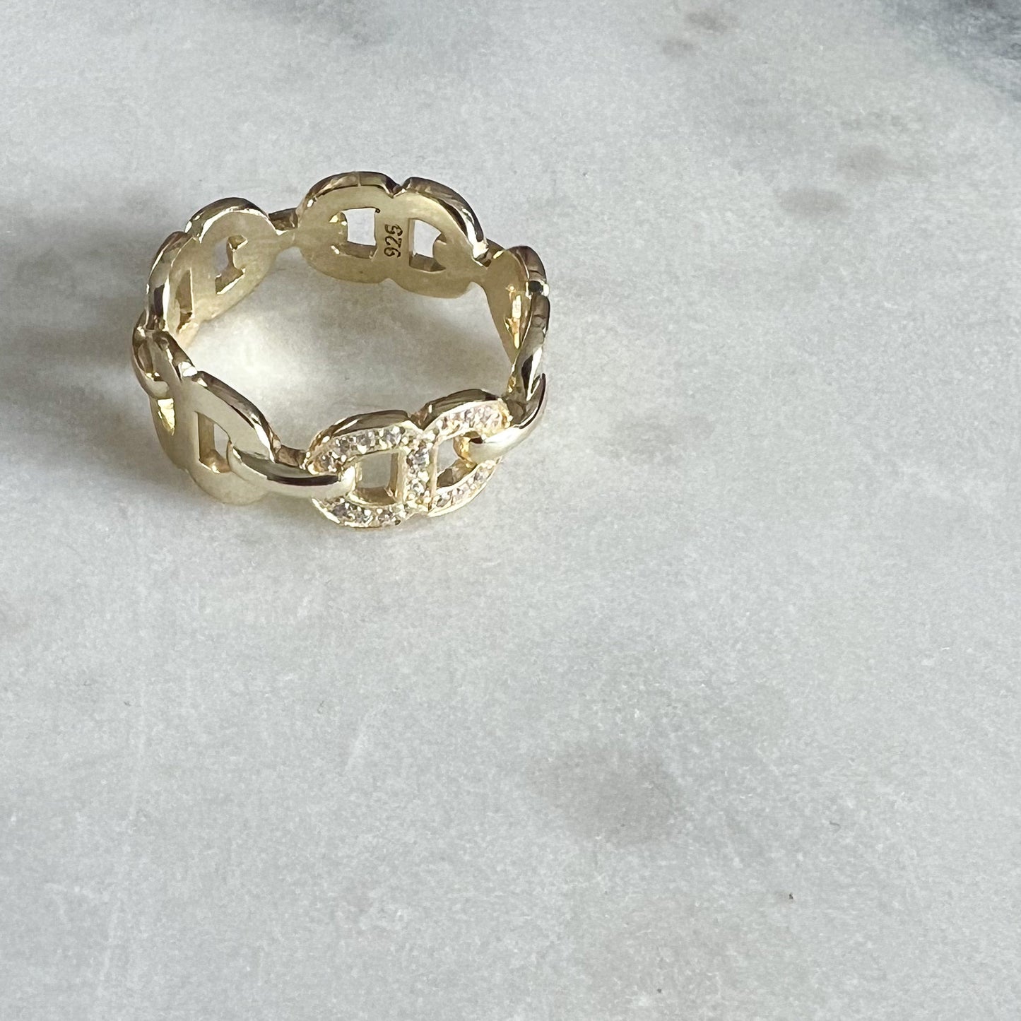 Locket Gold Sterling silver 925 Ring Size 7 - BelleStyle