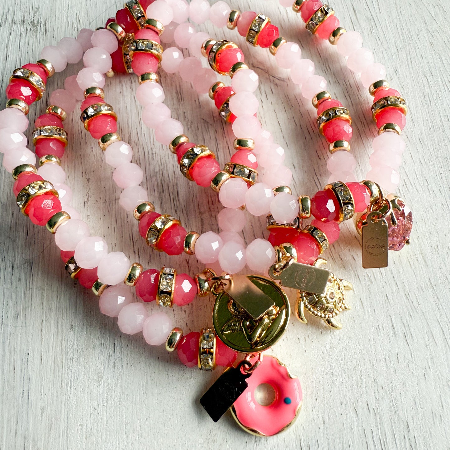 Drippy Turtle Rose Quartz 14KTGF Bracelet