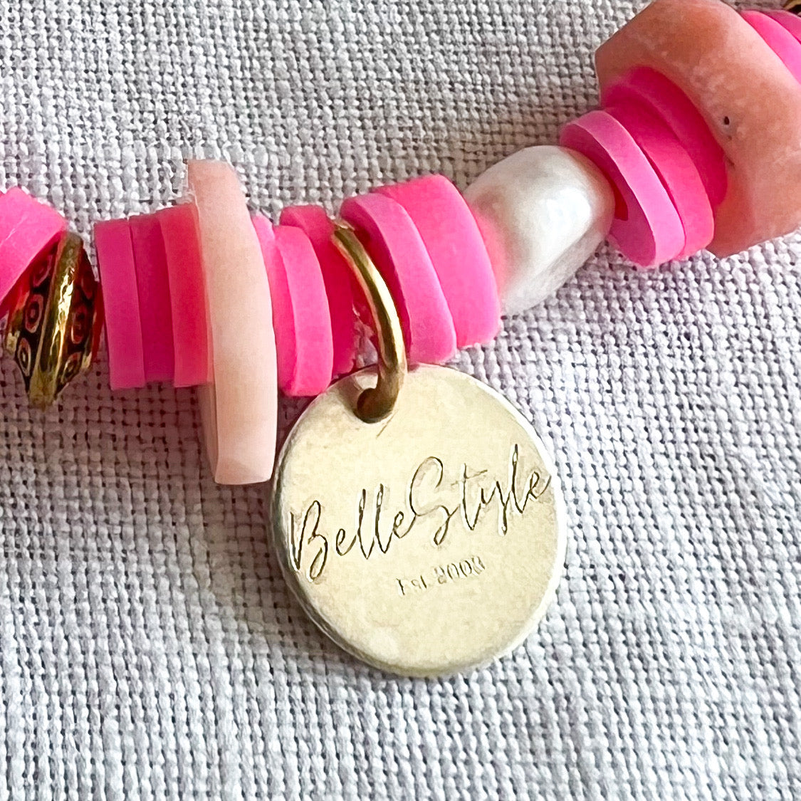 INSPIRE Gold White Letter Semi Precious Stone FWP 925 Friendship Bracelet