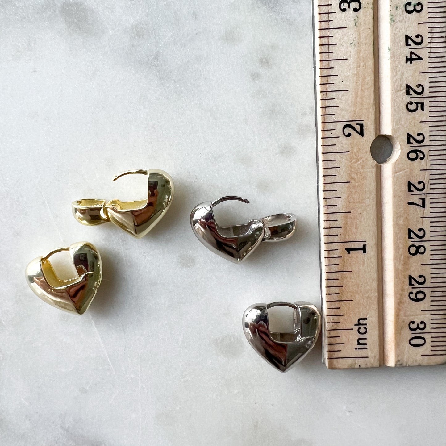 Puff Heart 925 Sterling Silver Earrings