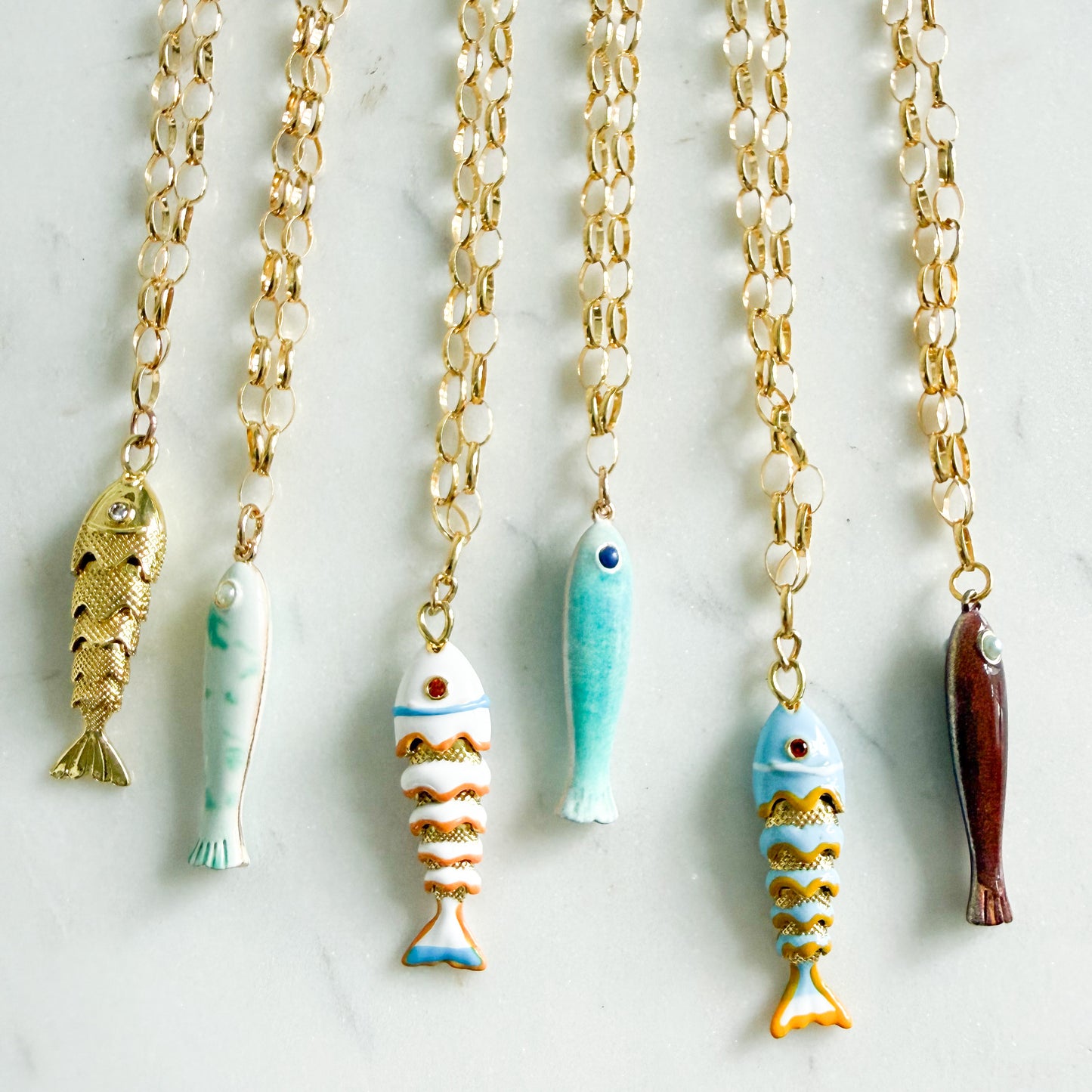Catarina Fish 14KTGF Oval Chain Necklace