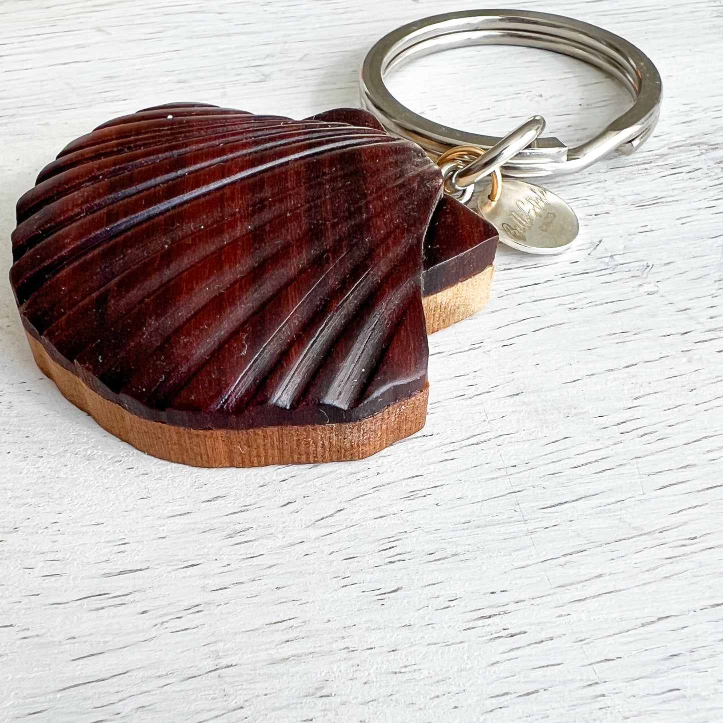 Bali Shell Wood Keychain