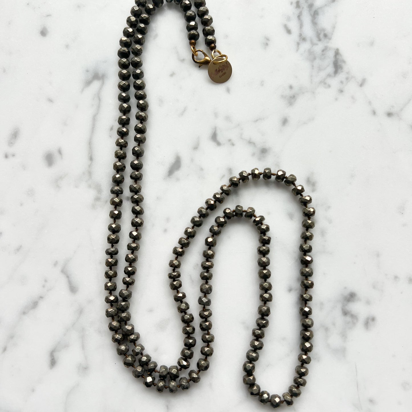 Olive Pyrite Semi-Precious Stone Necklace - Bellestyle