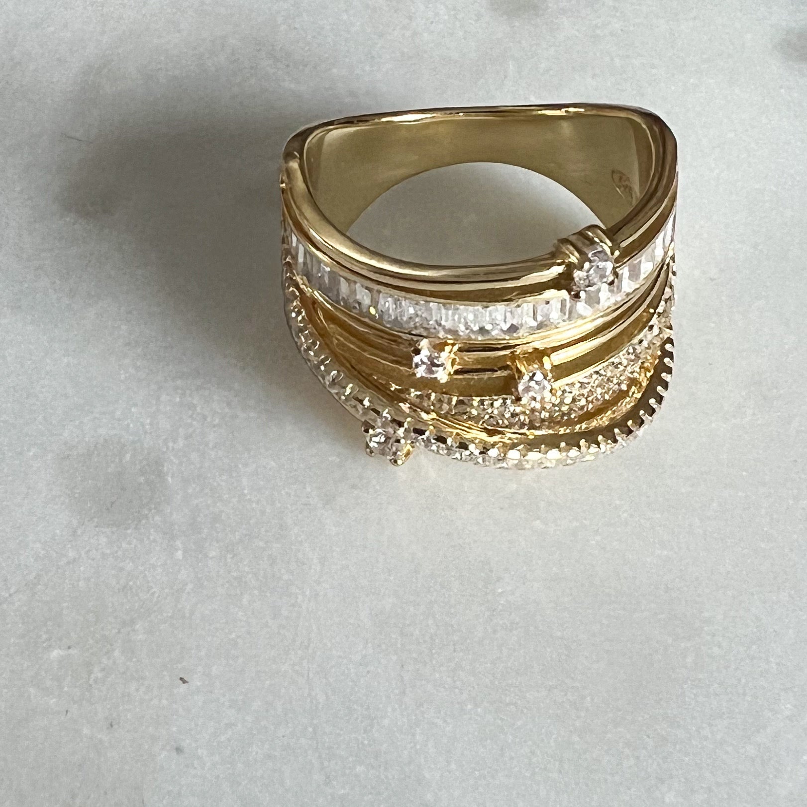 Galaxy Gold Sterling Silver 925 Ring Size 7 - BelleStyle