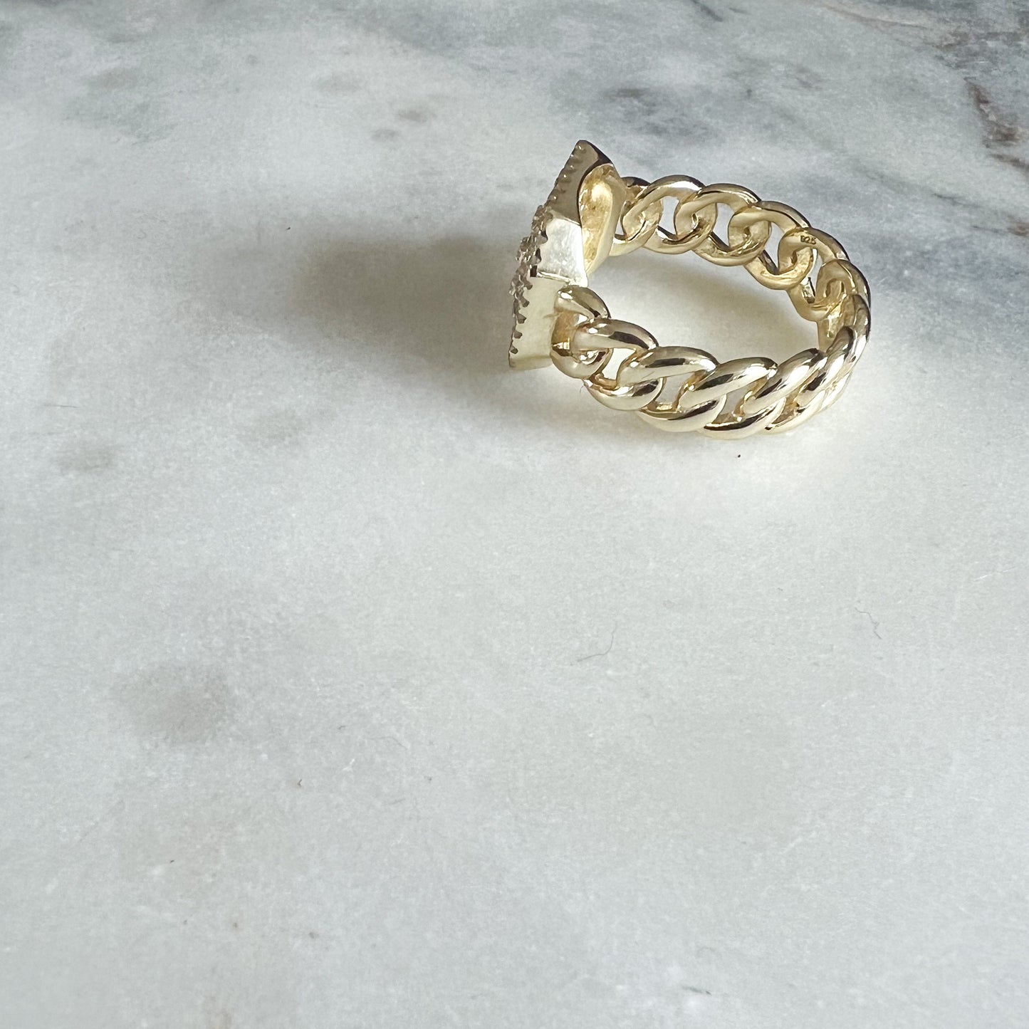 Baguette Box Gold Sterling Silver 925 Ring Size 7 - BelleStyle