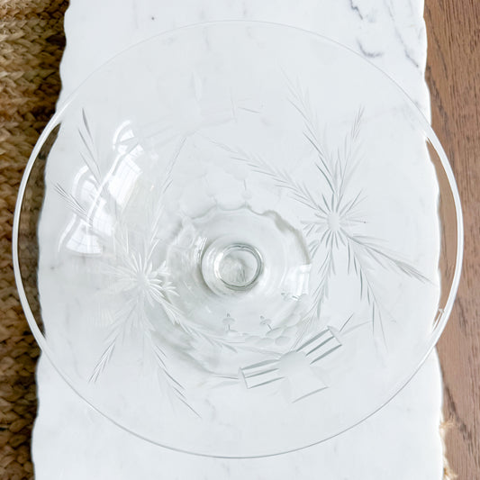 Daffodil Vintage Large Rim Decorative Glass Bowl