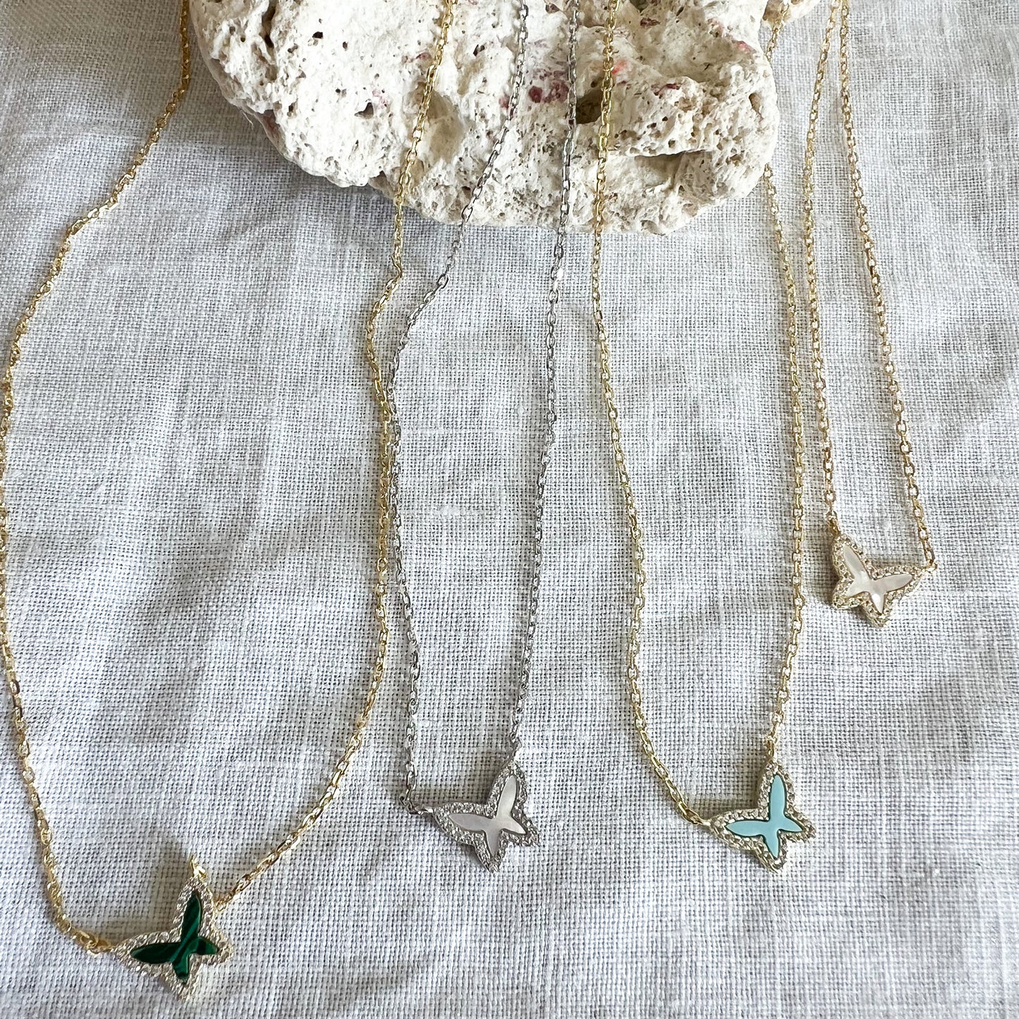 Small Butterfly Cubic Zirconia 925 Necklace