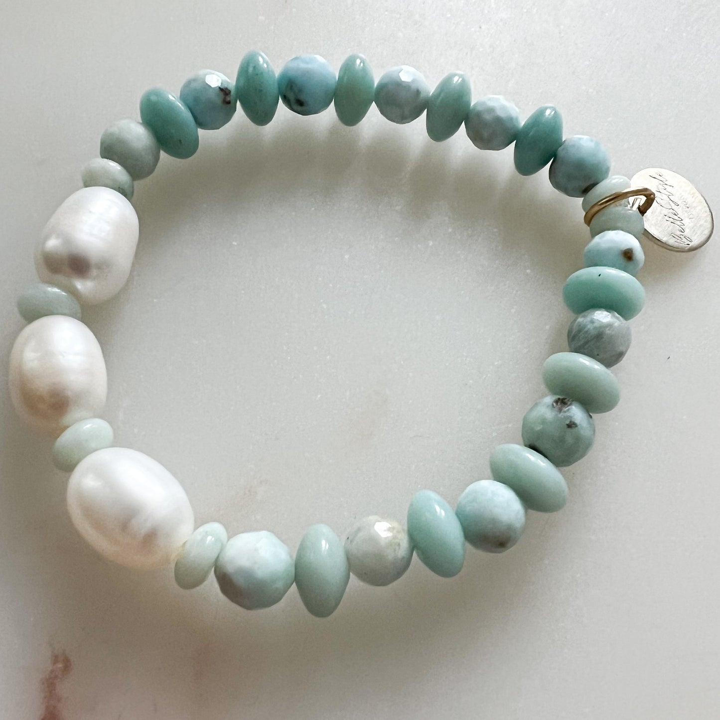 Larimar Freshwater Pearl Bracelet - BelleStyle