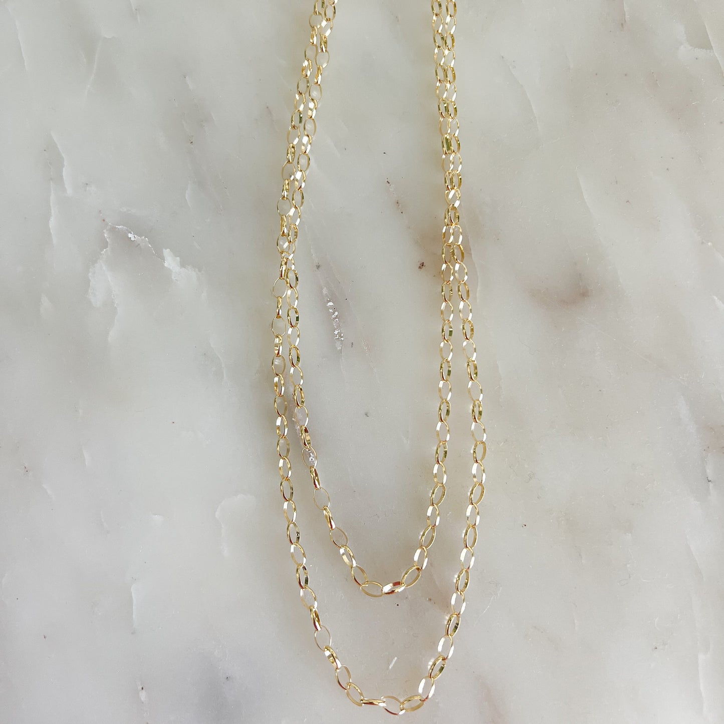 The Long Short 14/20 GF Double Chain Necklace